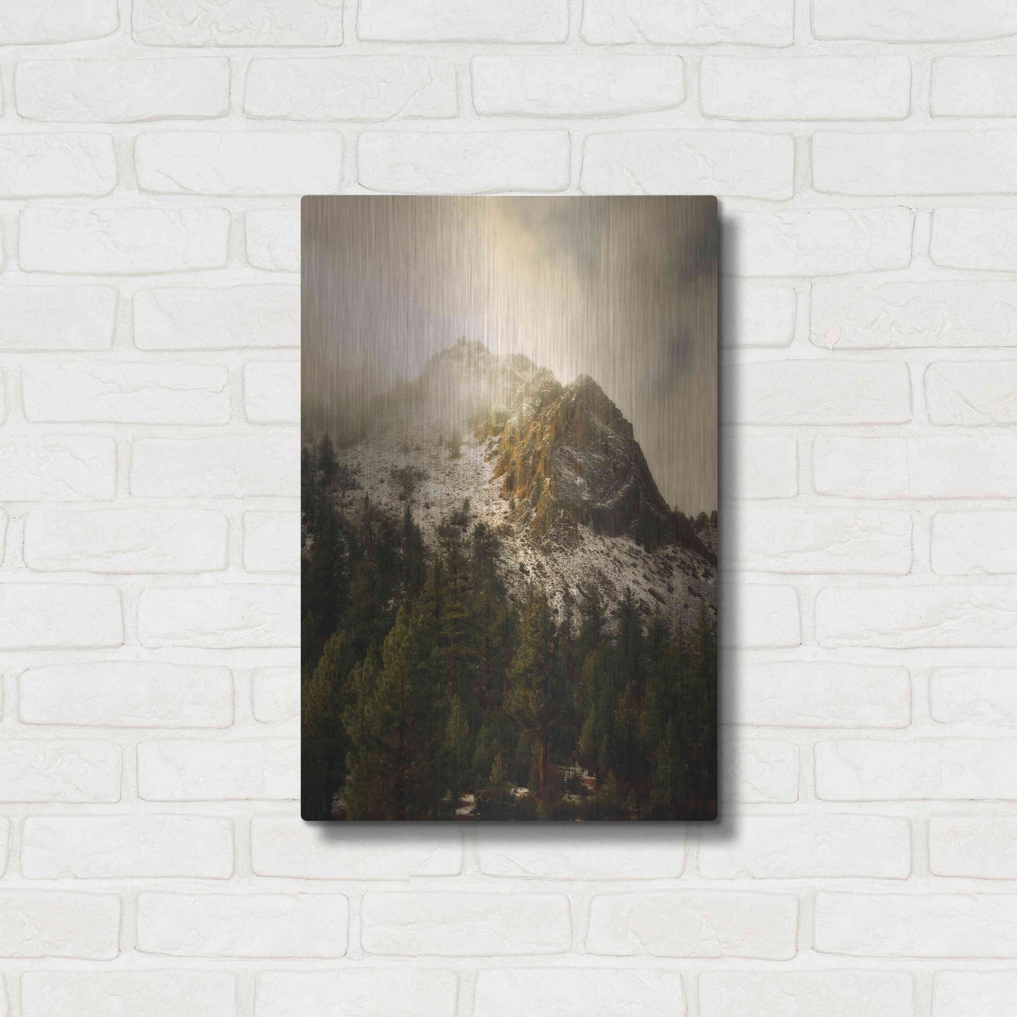 Luxe Metal Art 'Majestic Peak' by Natalie Mikaels, Metal Wall Art,16x24