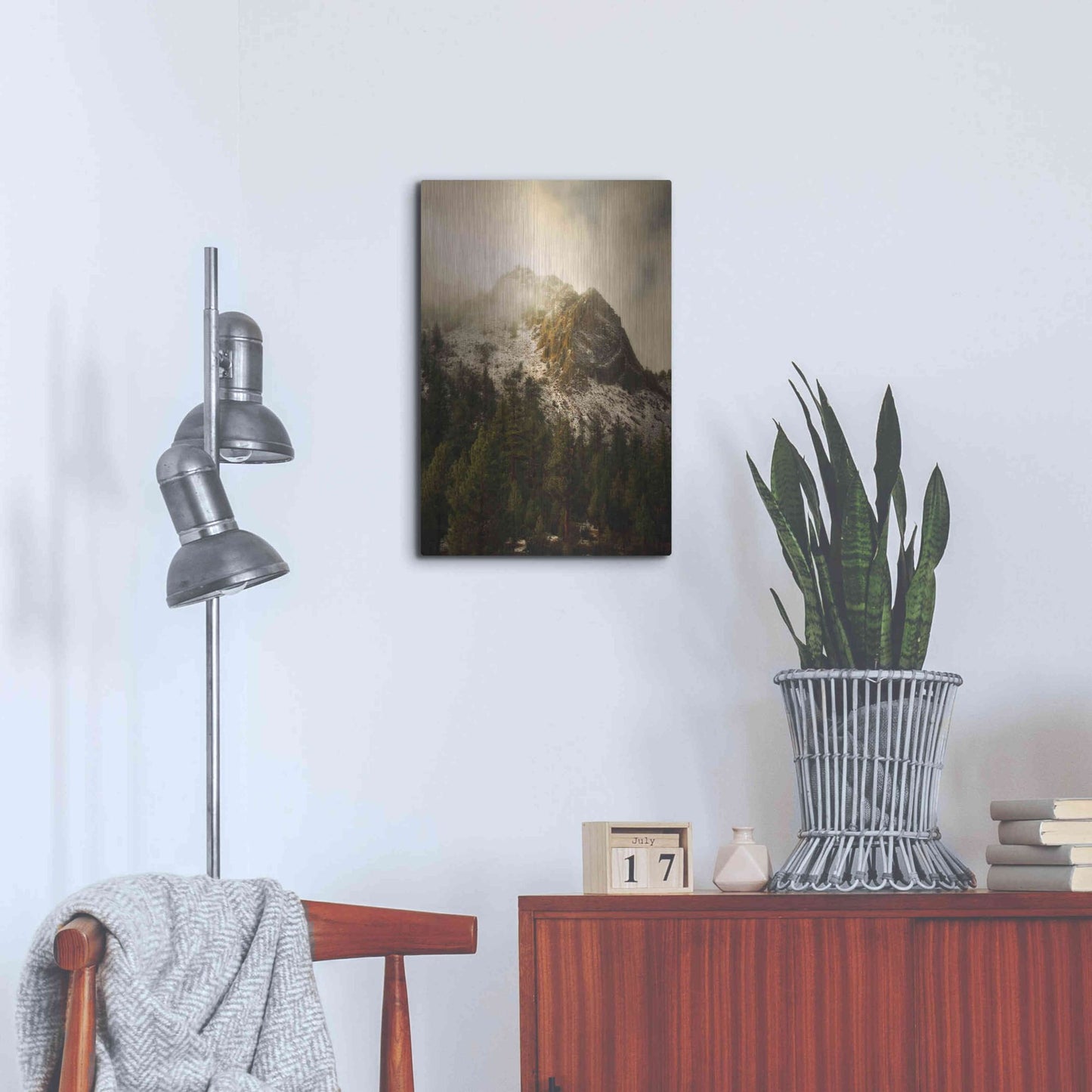 Luxe Metal Art 'Majestic Peak' by Natalie Mikaels, Metal Wall Art,16x24