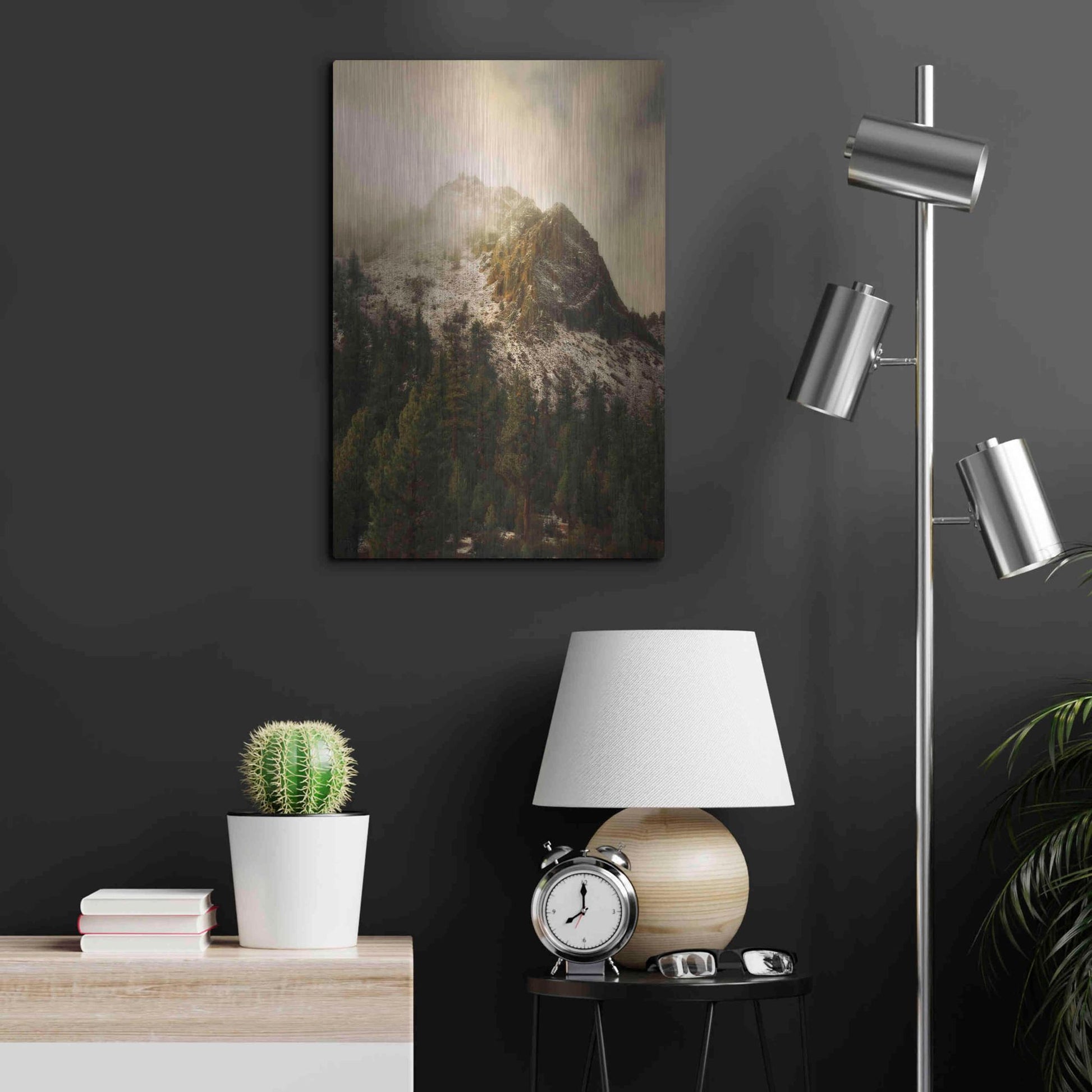 Luxe Metal Art 'Majestic Peak' by Natalie Mikaels, Metal Wall Art,16x24