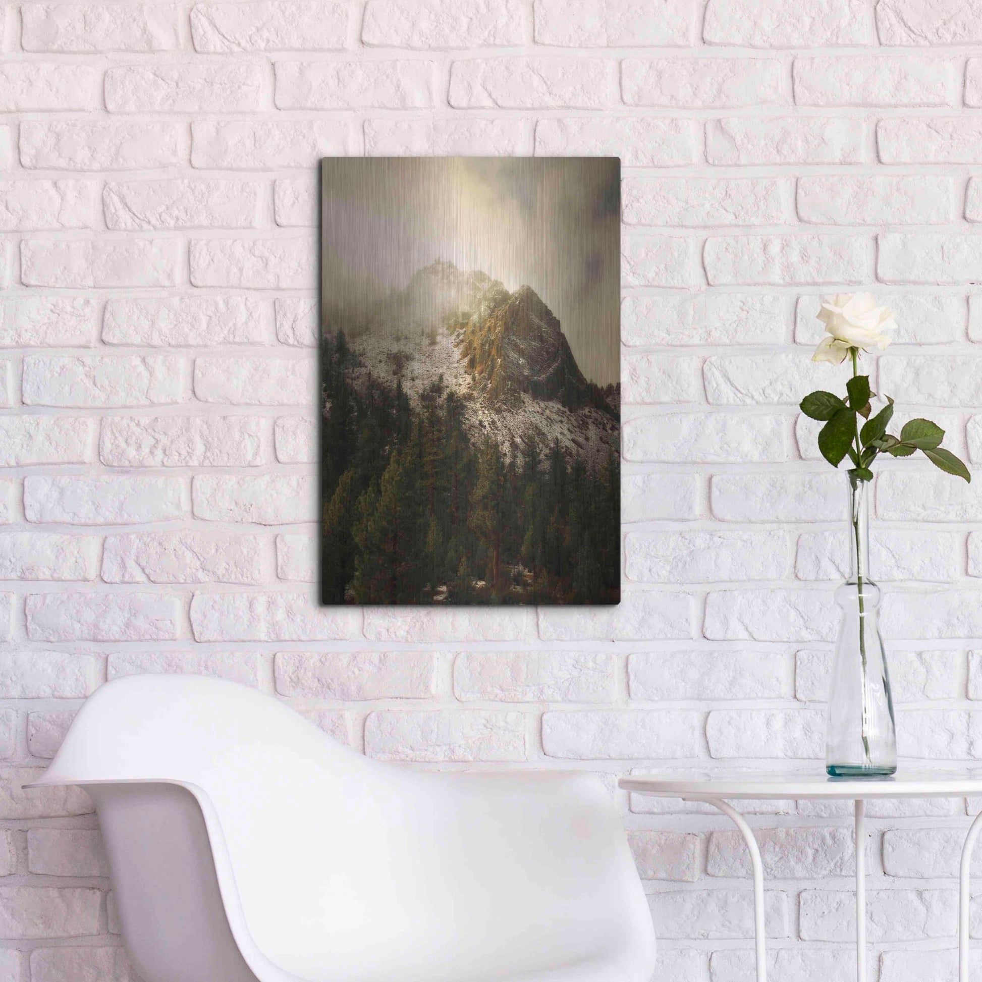 Luxe Metal Art 'Majestic Peak' by Natalie Mikaels, Metal Wall Art,16x24