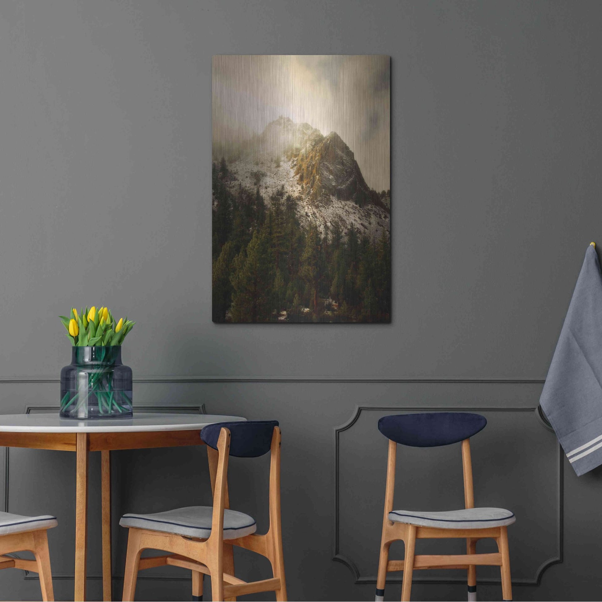 Luxe Metal Art 'Majestic Peak' by Natalie Mikaels, Metal Wall Art,24x36