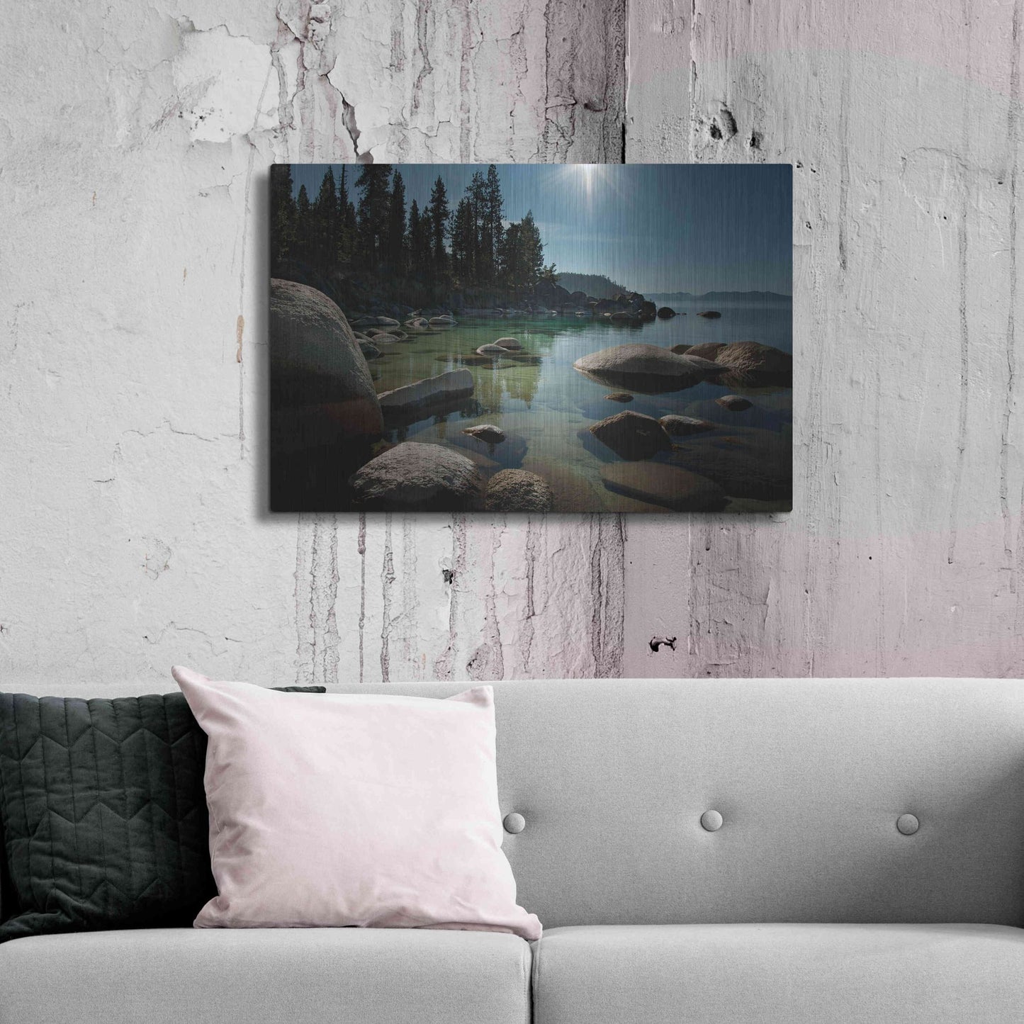 Luxe Metal Art 'Heaven Over Tahoe' by Natalie Mikaels, Metal Wall Art,36x24