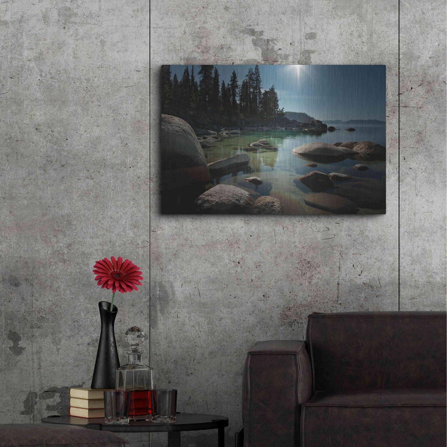 Luxe Metal Art 'Heaven Over Tahoe' by Natalie Mikaels, Metal Wall Art,36x24