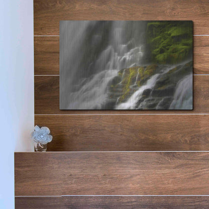 Luxe Metal Art 'Glowing Mist' by Natalie Mikaels, Metal Wall Art,16x12