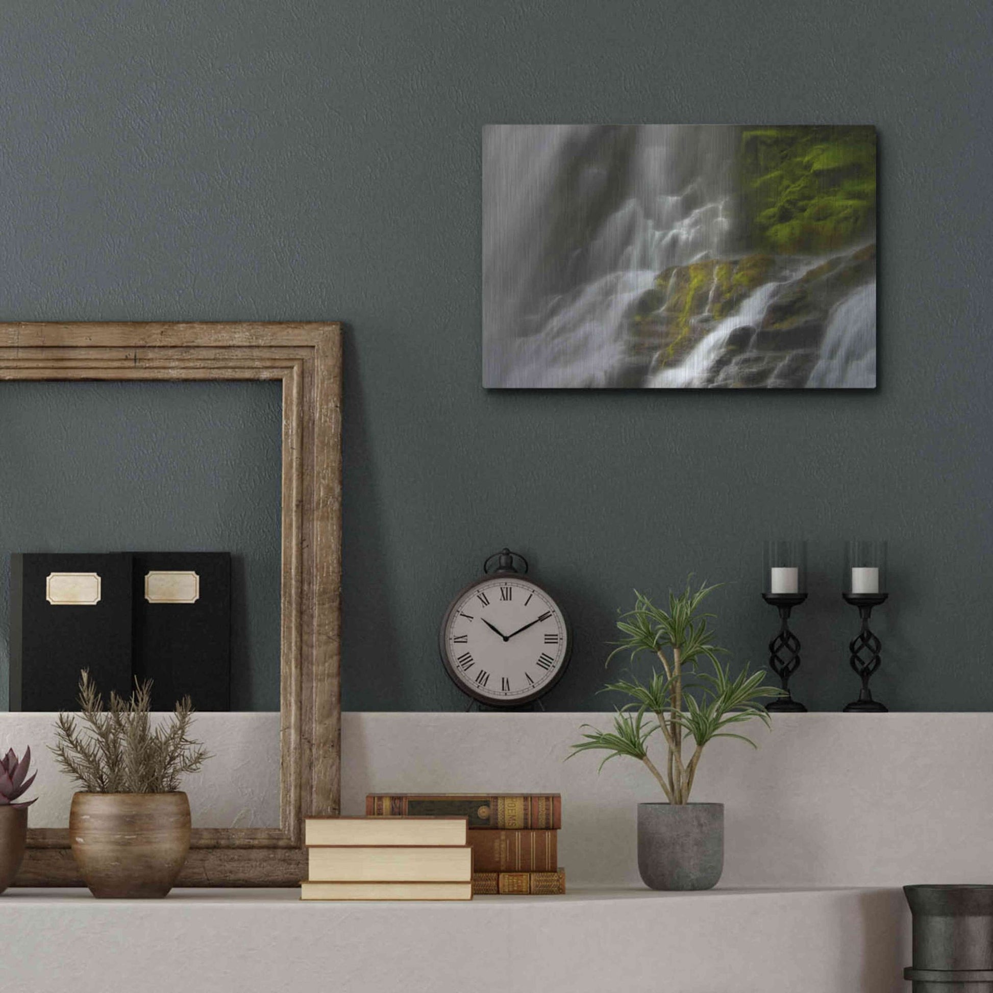 Luxe Metal Art 'Glowing Mist' by Natalie Mikaels, Metal Wall Art,16x12