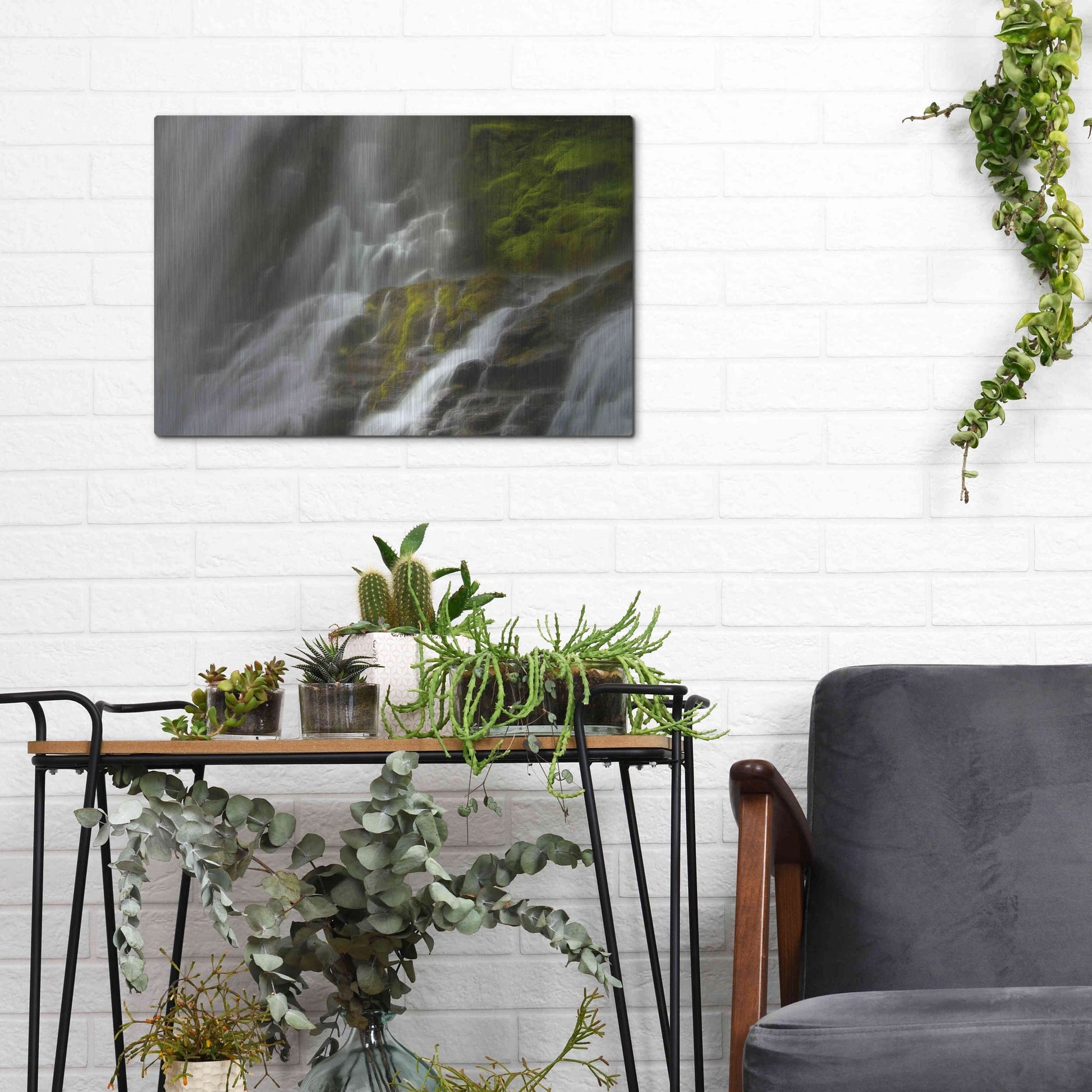 Luxe Metal Art 'Glowing Mist' by Natalie Mikaels, Metal Wall Art,16x12