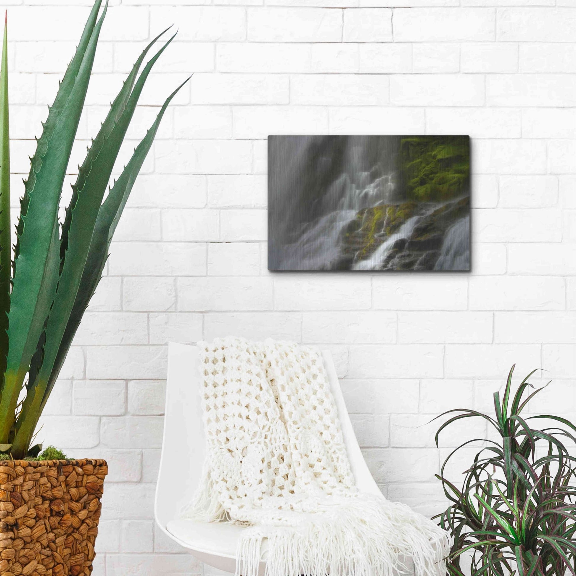 Luxe Metal Art 'Glowing Mist' by Natalie Mikaels, Metal Wall Art,16x12