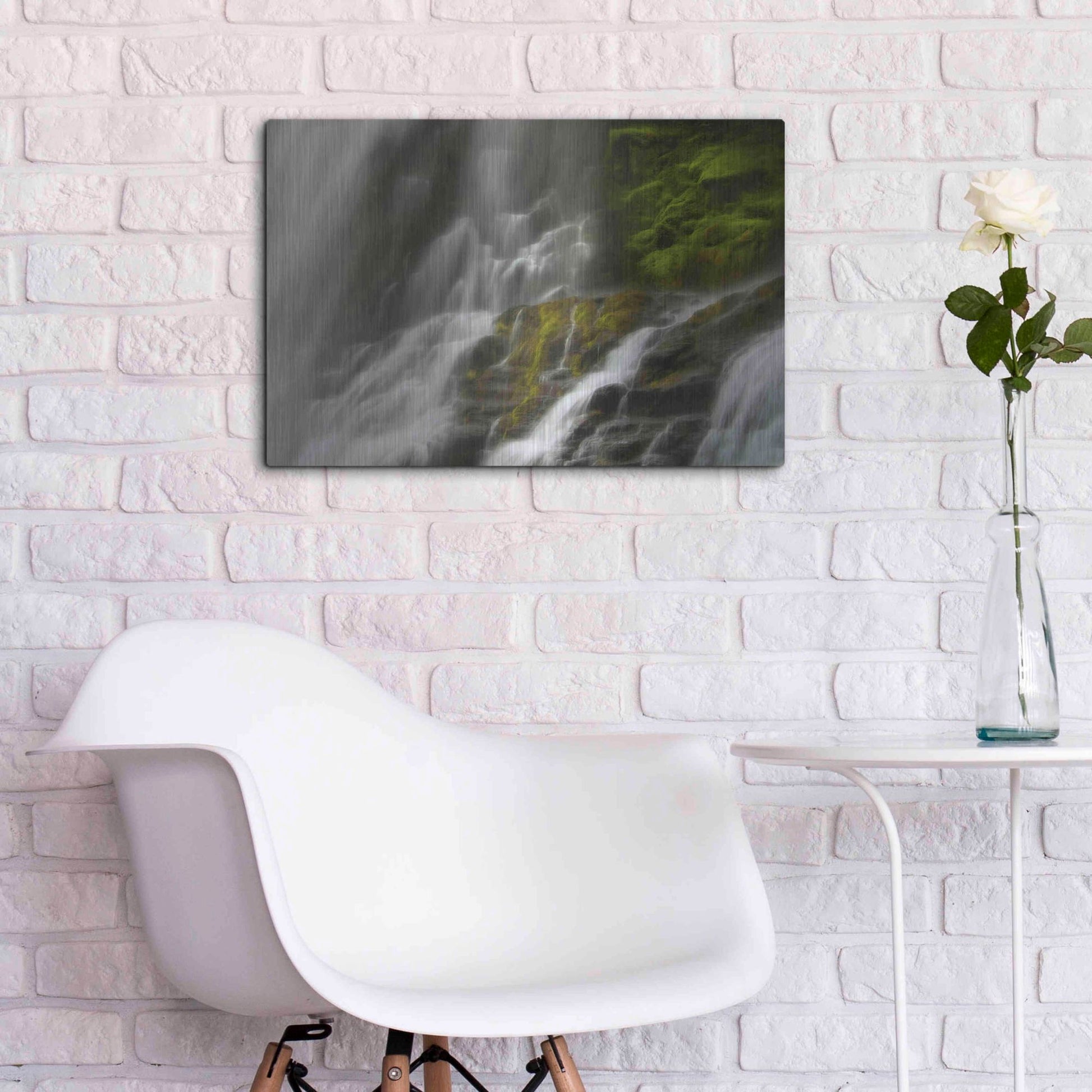 Luxe Metal Art 'Glowing Mist' by Natalie Mikaels, Metal Wall Art,24x16