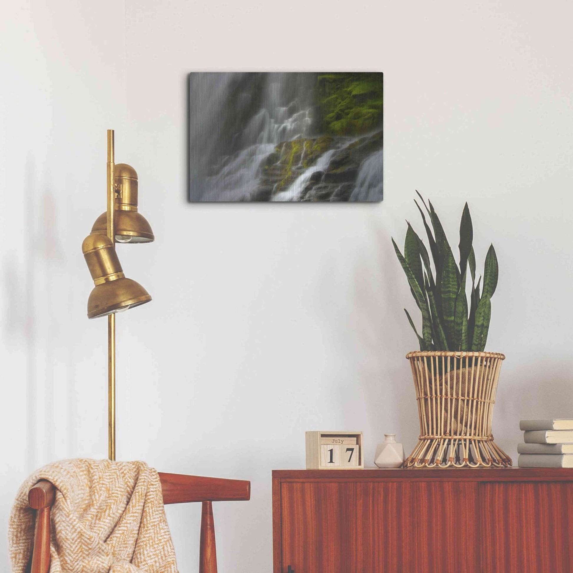 Luxe Metal Art 'Glowing Mist' by Natalie Mikaels, Metal Wall Art,24x16