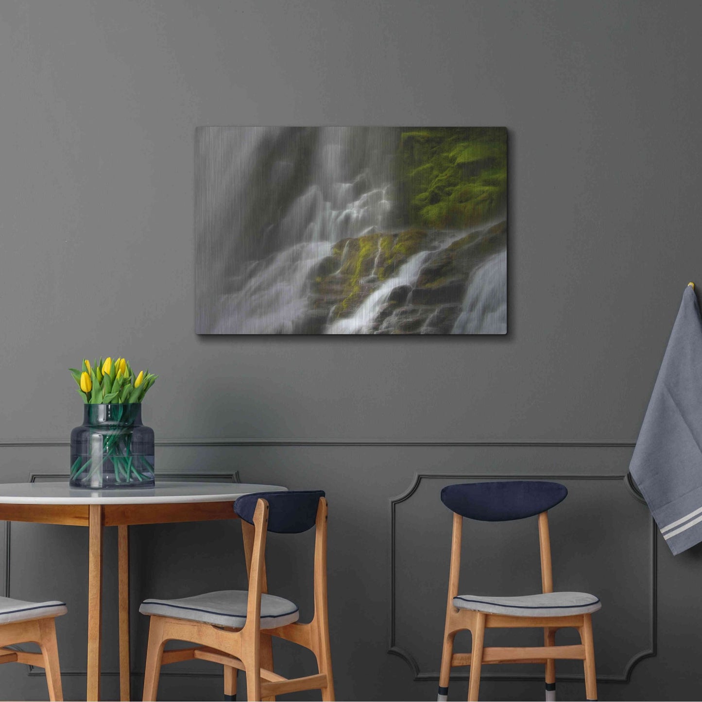 Luxe Metal Art 'Glowing Mist' by Natalie Mikaels, Metal Wall Art,36x24