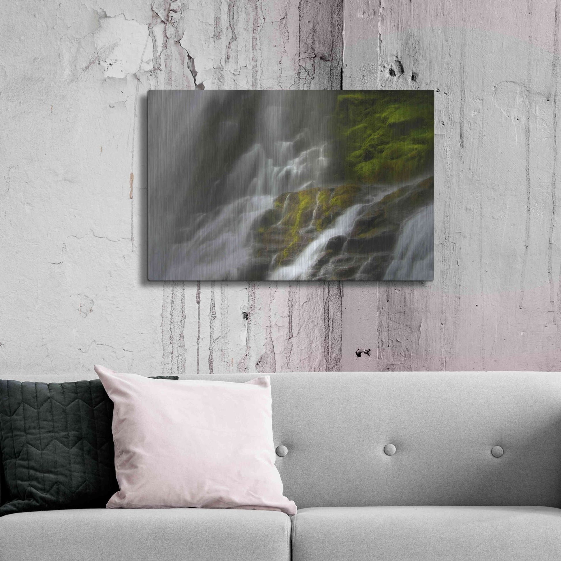Luxe Metal Art 'Glowing Mist' by Natalie Mikaels, Metal Wall Art,36x24