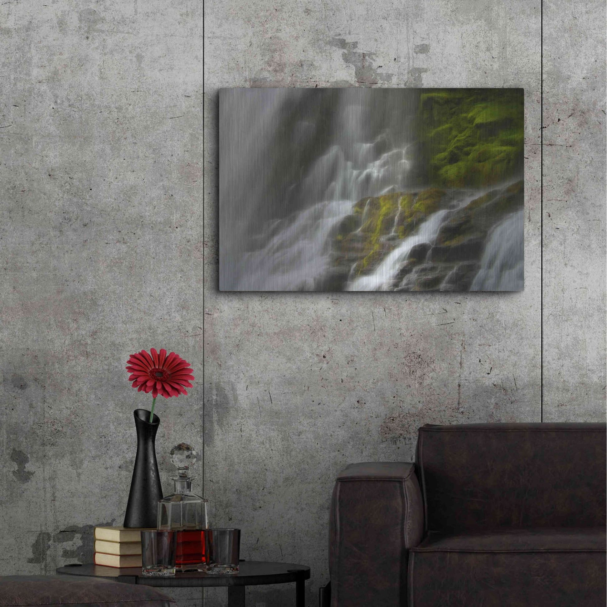 Luxe Metal Art 'Glowing Mist' by Natalie Mikaels, Metal Wall Art,36x24