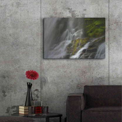 Luxe Metal Art 'Glowing Mist' by Natalie Mikaels, Metal Wall Art,36x24