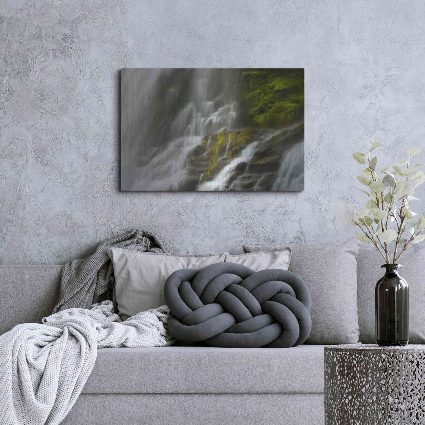 Luxe Metal Art 'Glowing Mist' by Natalie Mikaels, Metal Wall Art,36x24