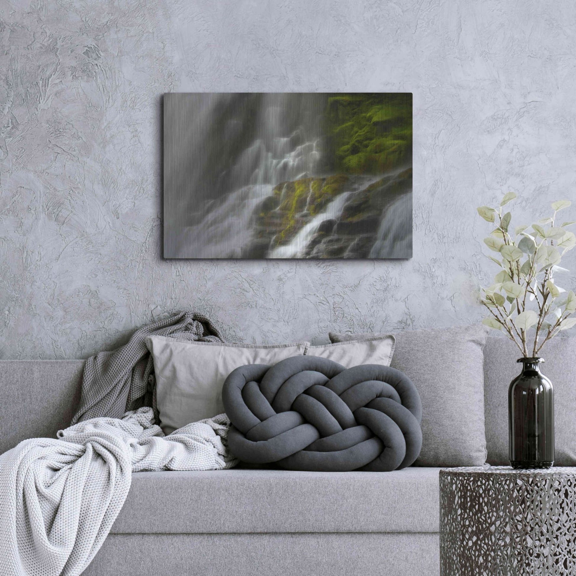 Luxe Metal Art 'Glowing Mist' by Natalie Mikaels, Metal Wall Art,36x24