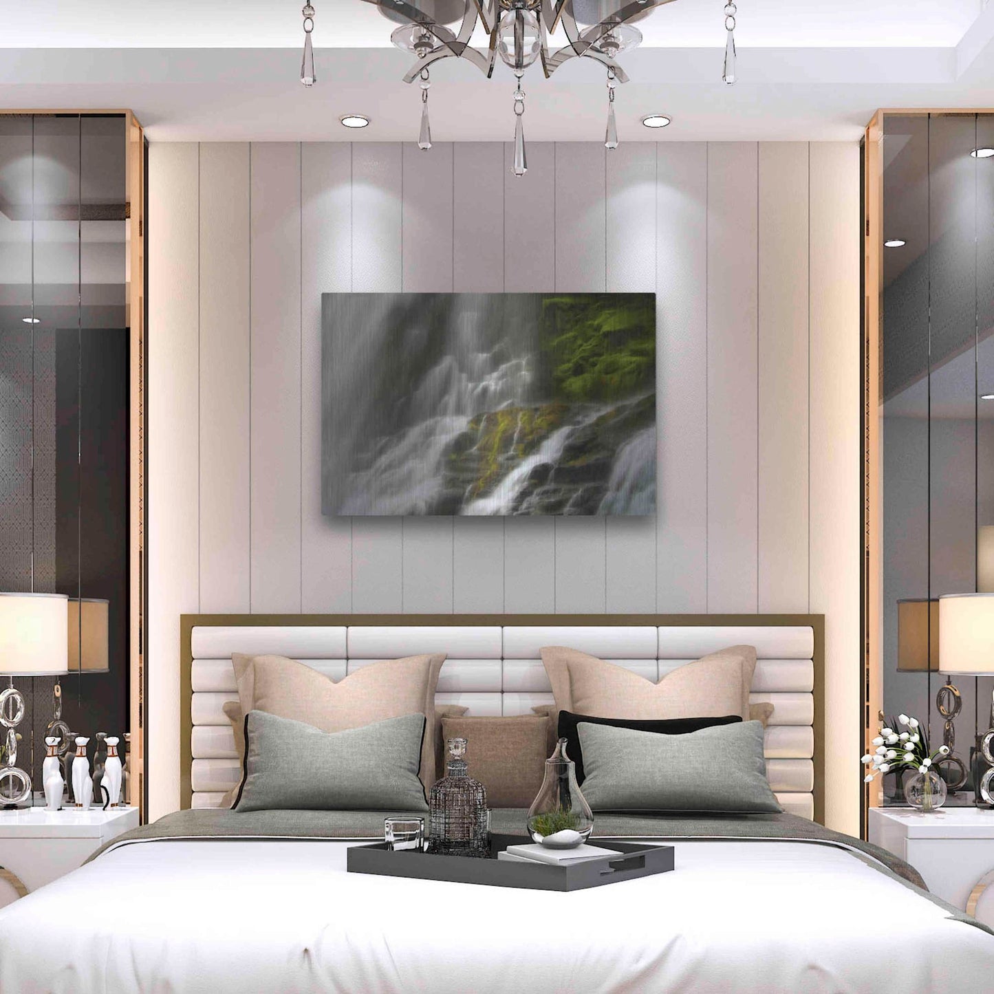 Luxe Metal Art 'Glowing Mist' by Natalie Mikaels, Metal Wall Art,36x24