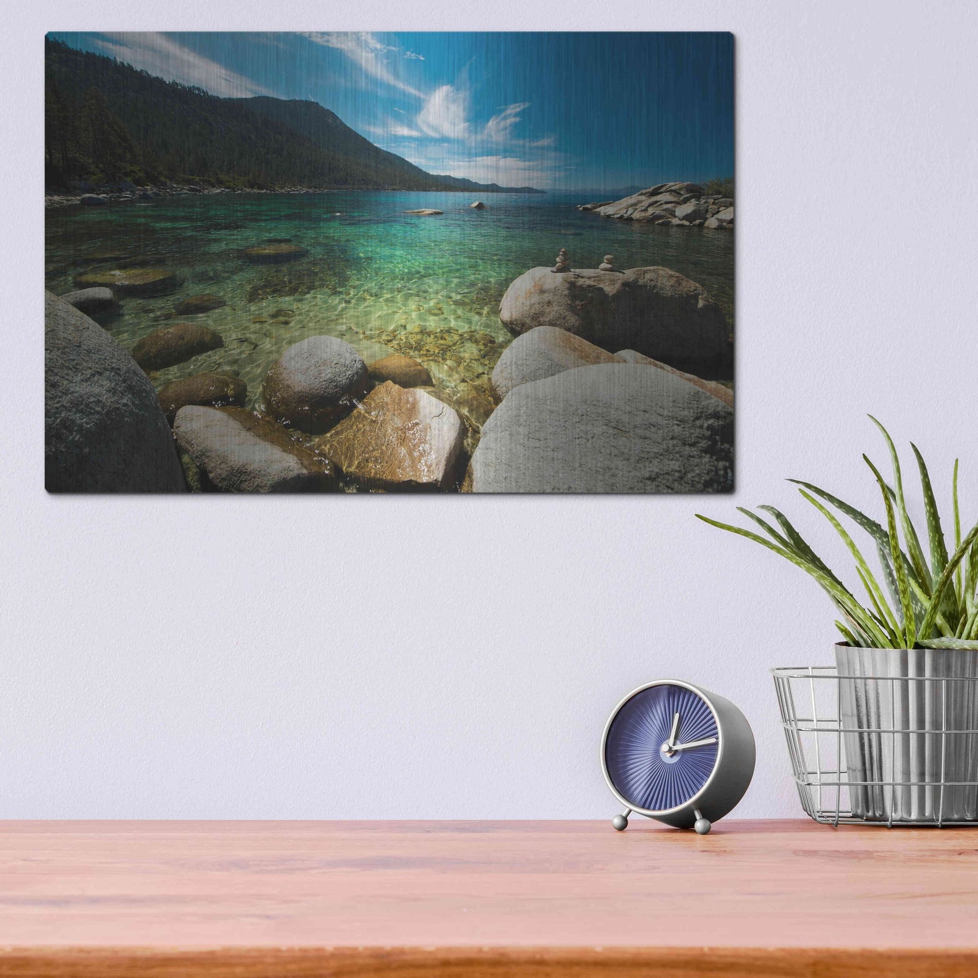 Luxe Metal Art 'Center Light' by Natalie Mikaels, Metal Wall Art,16x12