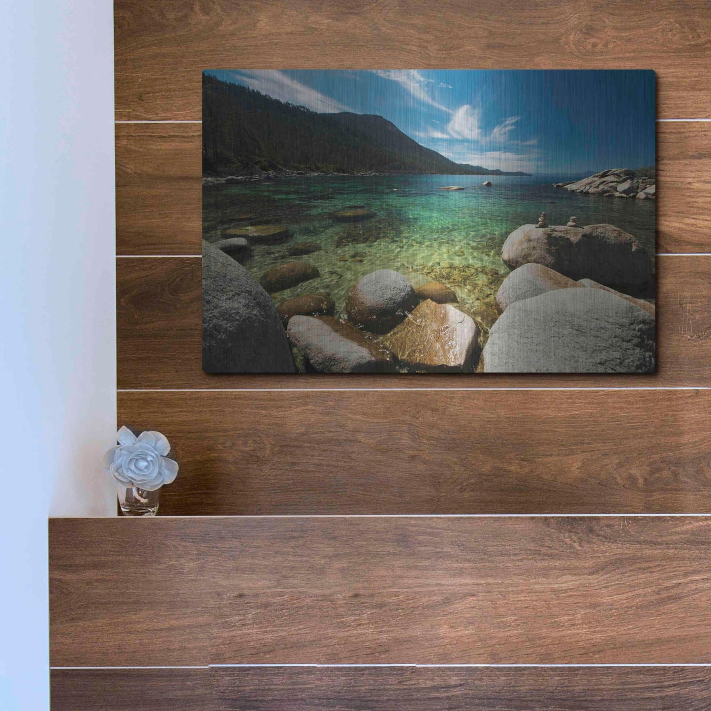 Luxe Metal Art 'Center Light' by Natalie Mikaels, Metal Wall Art,16x12