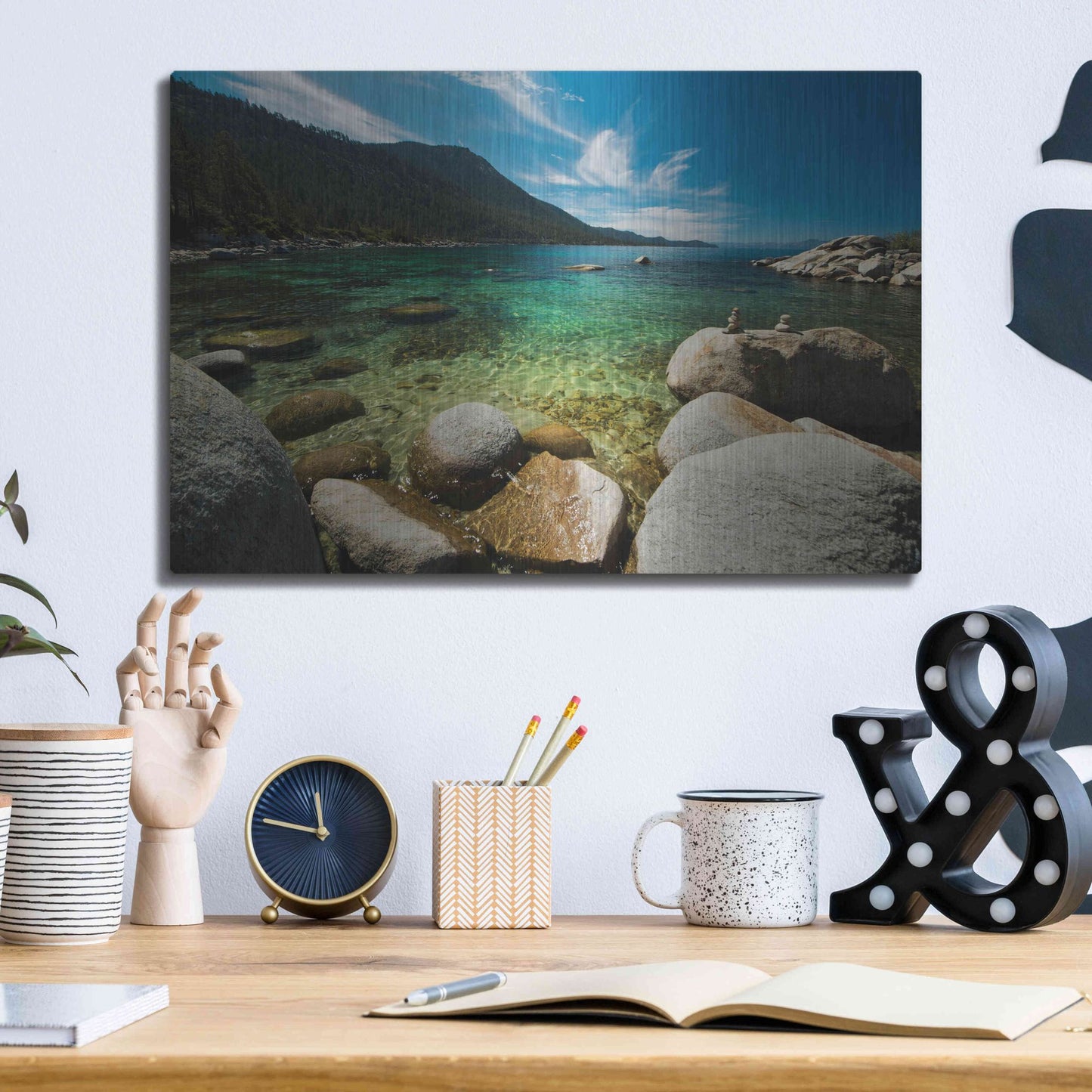 Luxe Metal Art 'Center Light' by Natalie Mikaels, Metal Wall Art,16x12