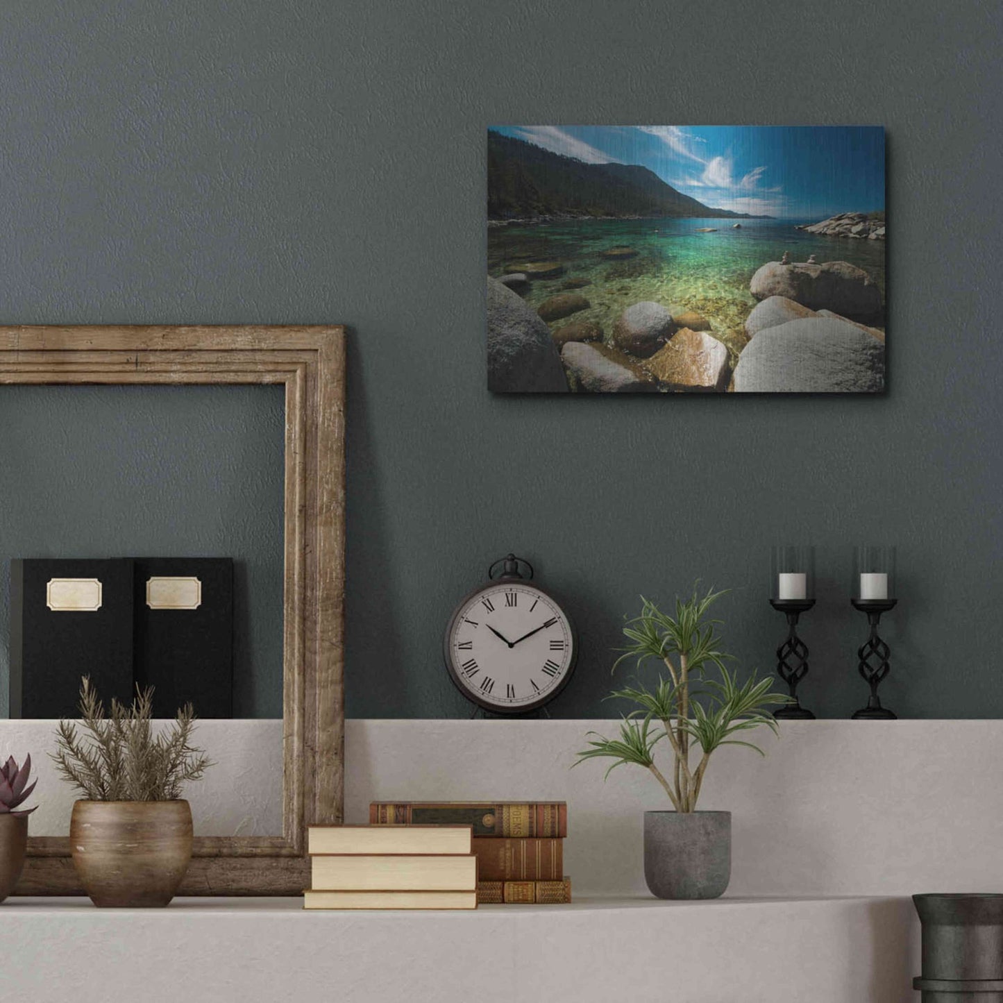 Luxe Metal Art 'Center Light' by Natalie Mikaels, Metal Wall Art,16x12