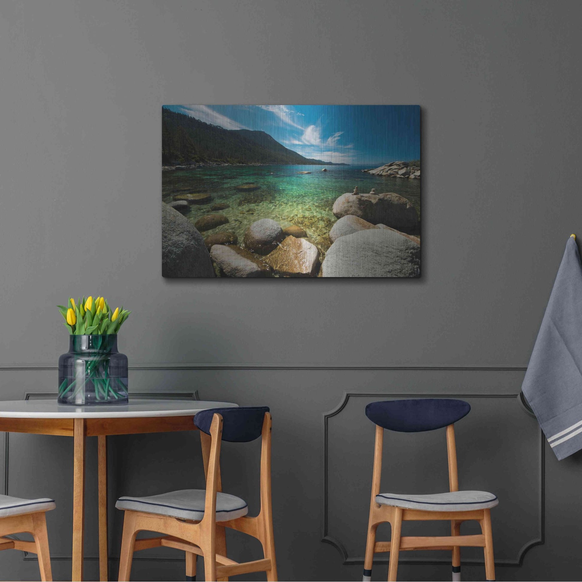 Luxe Metal Art 'Center Light' by Natalie Mikaels, Metal Wall Art,36x24