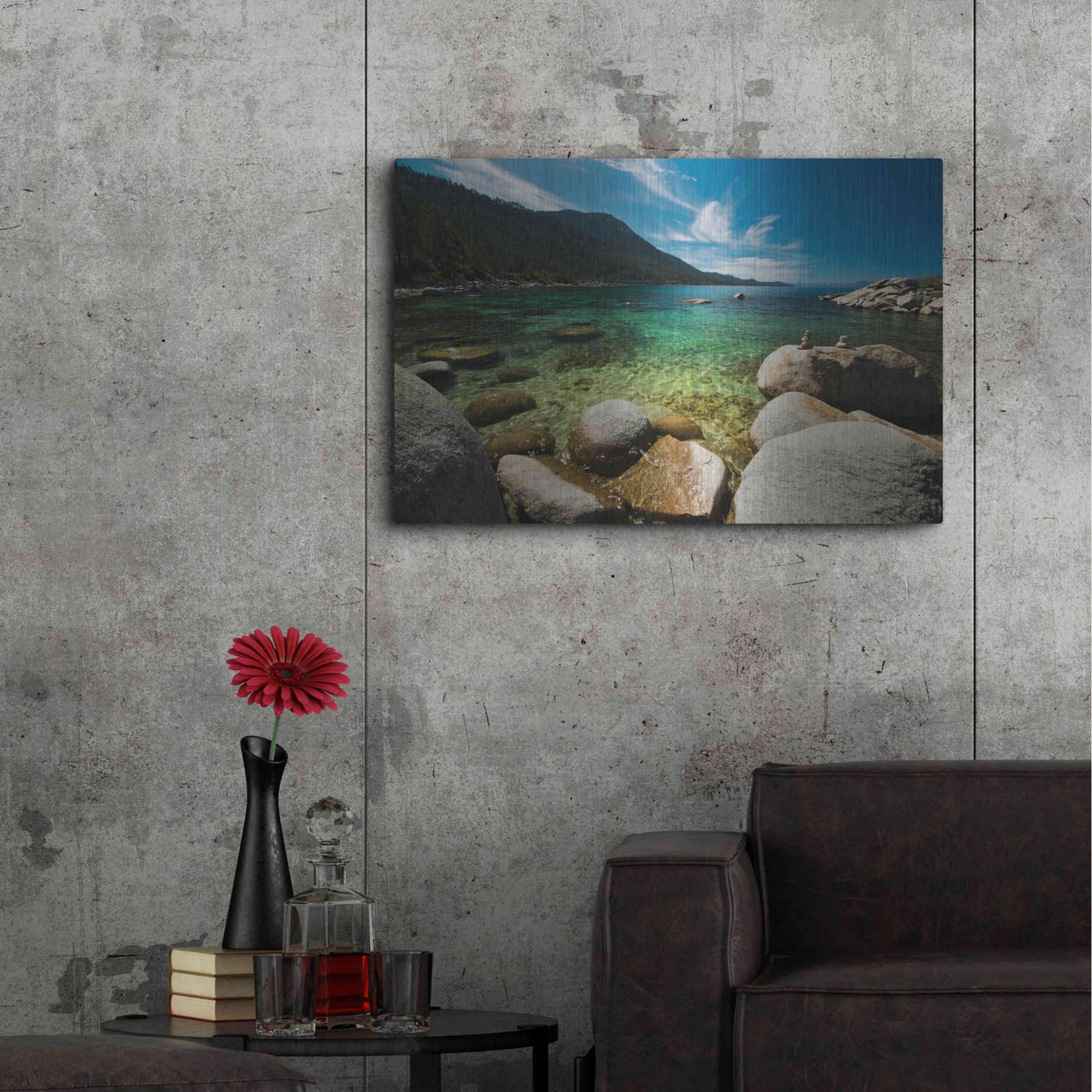 Luxe Metal Art 'Center Light' by Natalie Mikaels, Metal Wall Art,36x24