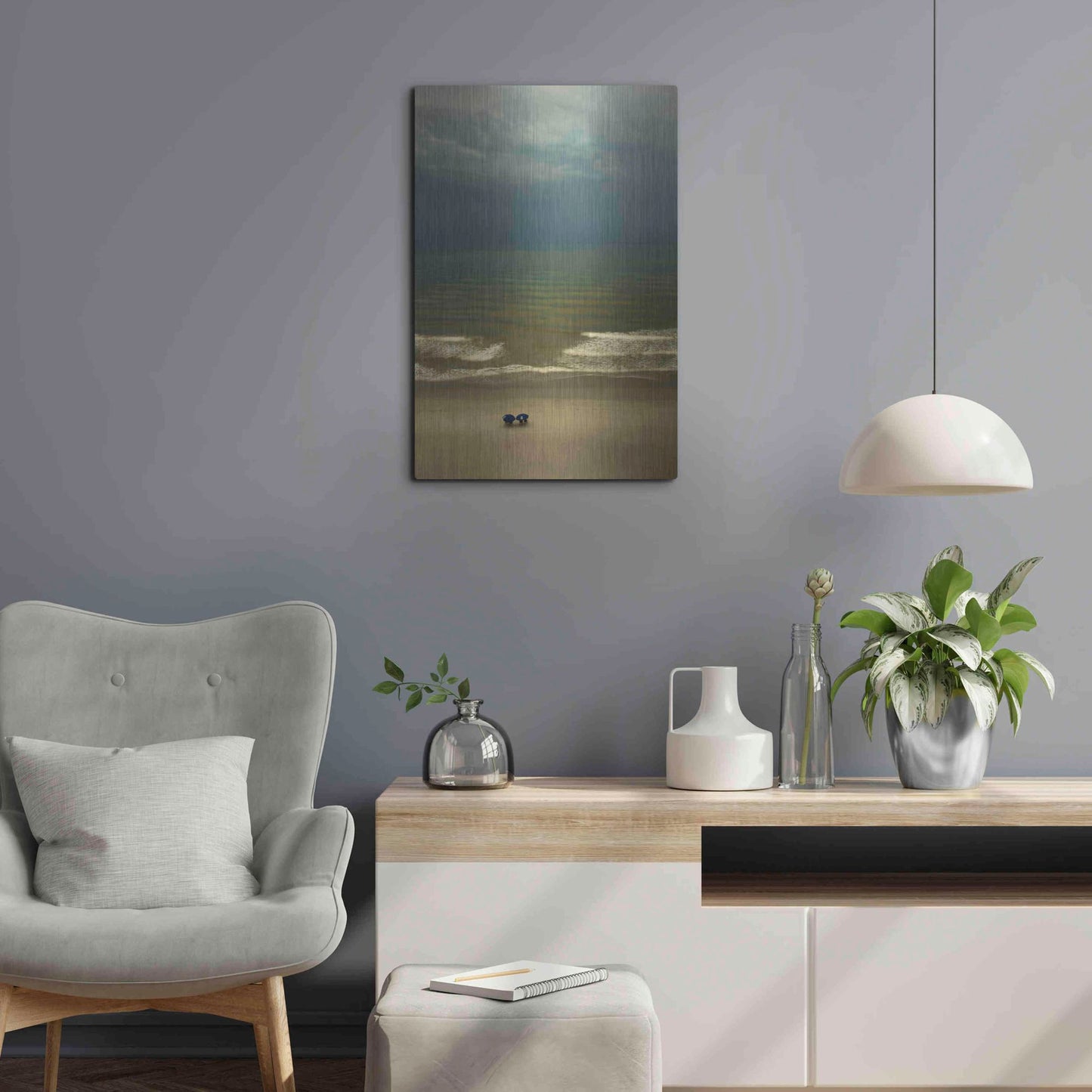 Luxe Metal Art 'After The Storm' by Natalie Mikaels, Metal Wall Art,16x24