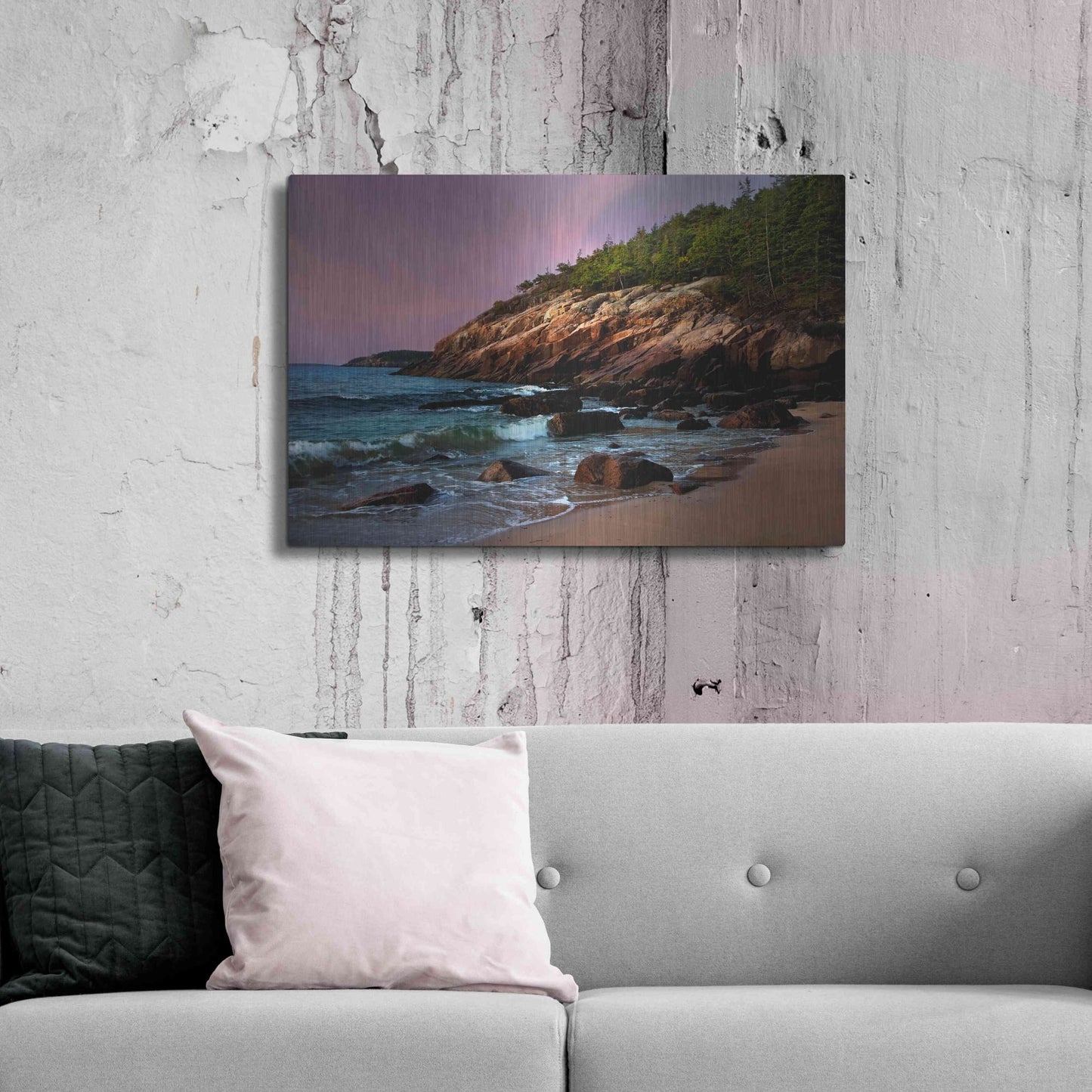 Luxe Metal Art 'Acadia Magic' by Natalie Mikaels, Metal Wall Art,36x24