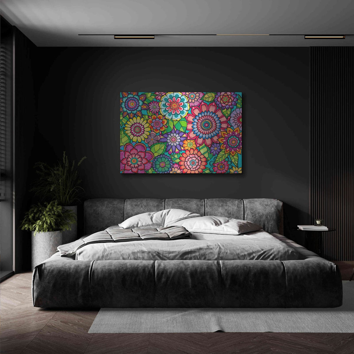 'Blooming Blooms' by Hello Angel – Metal Wall Art, 36x24 room view