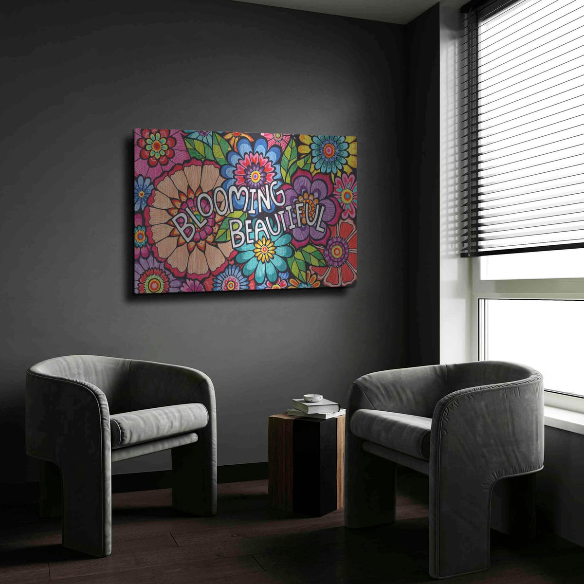 'Blooming Beautiful' by Hello Angel – Metal Wall Art, 24x16 room view
