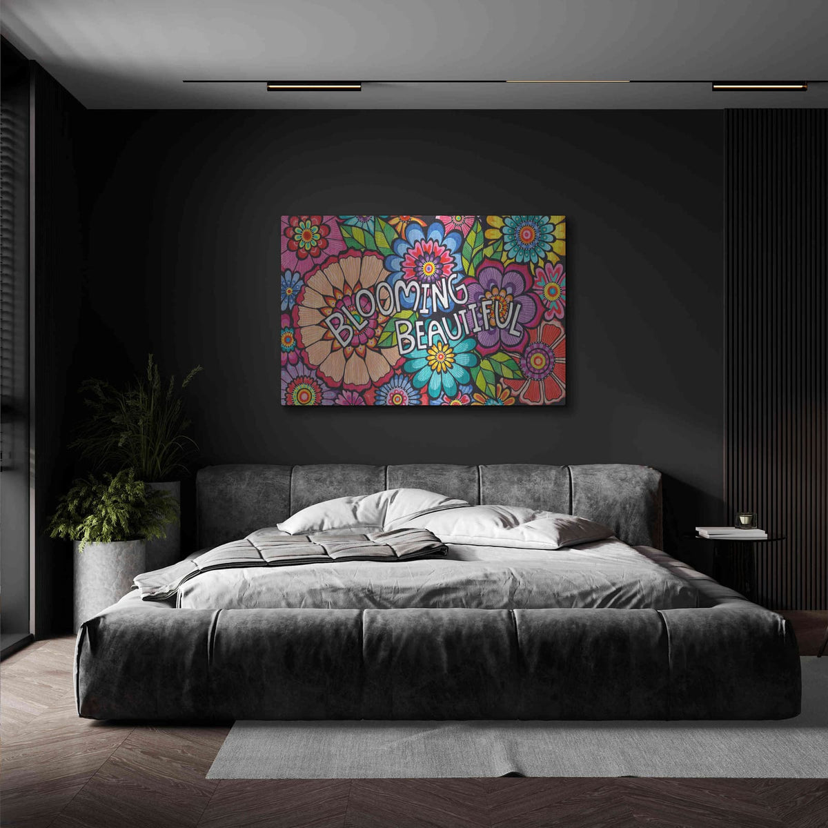 'Blooming Beautiful' by Hello Angel – Metal Wall Art, 36x24 room view