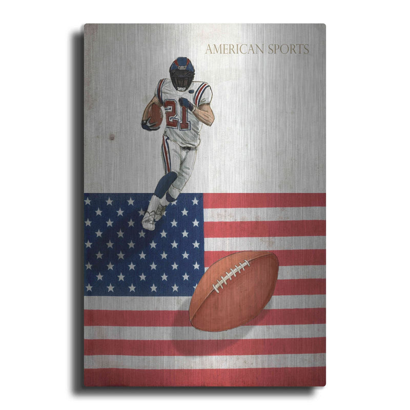 'American Sports Football 1' by GraphINC – Metal Wall Art