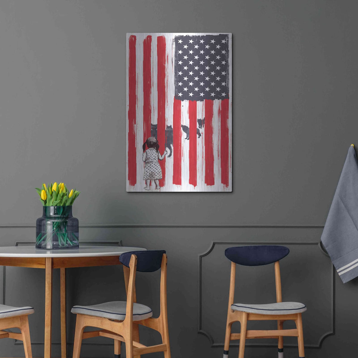 'Little Girl and Wolves' by GraphINC – Metal Wall Art, 24x36 room view