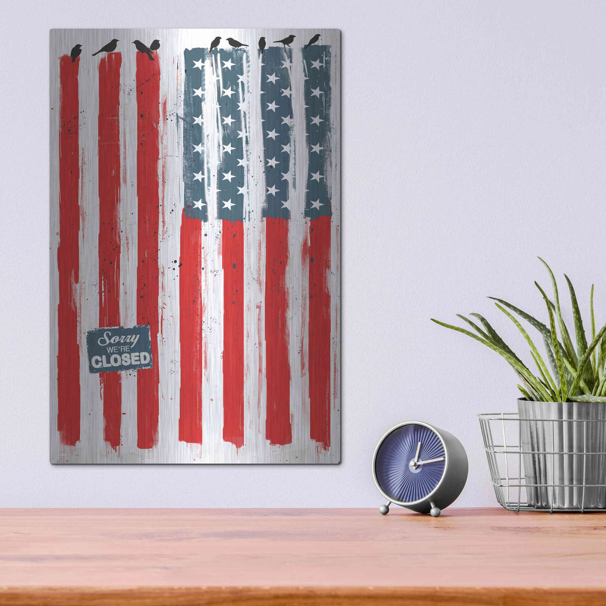'Sorry We Are Closed' by GraphINC – Metal Wall Art, 12x16 room view