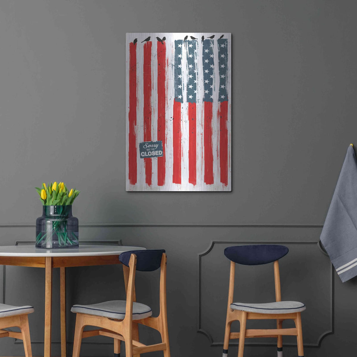 'Sorry We Are Closed' by GraphINC – Metal Wall Art, 24x36 room view