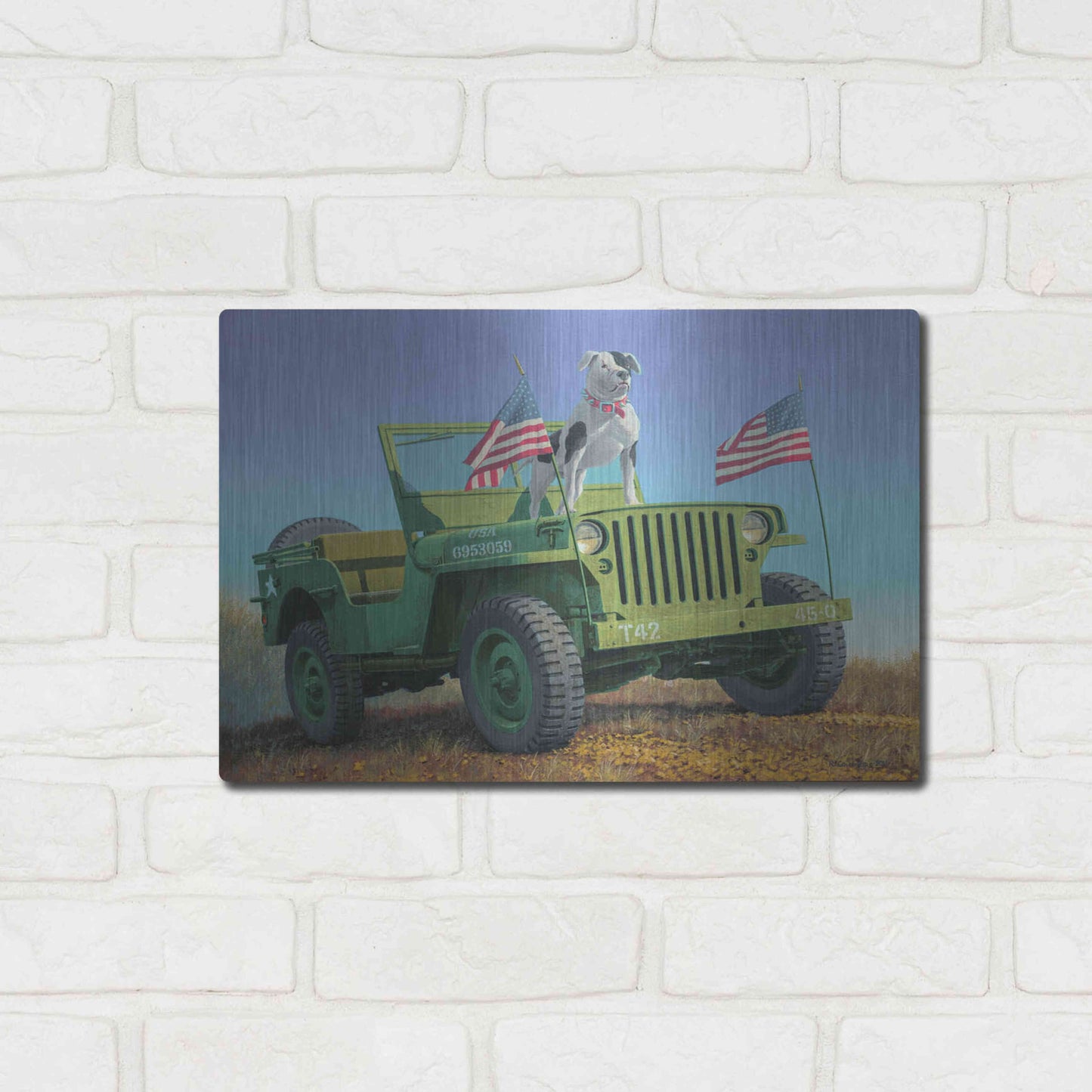 Luxe Metal Art 'The Veteran' by Richard Courtney, Metal Wall Art,16x12