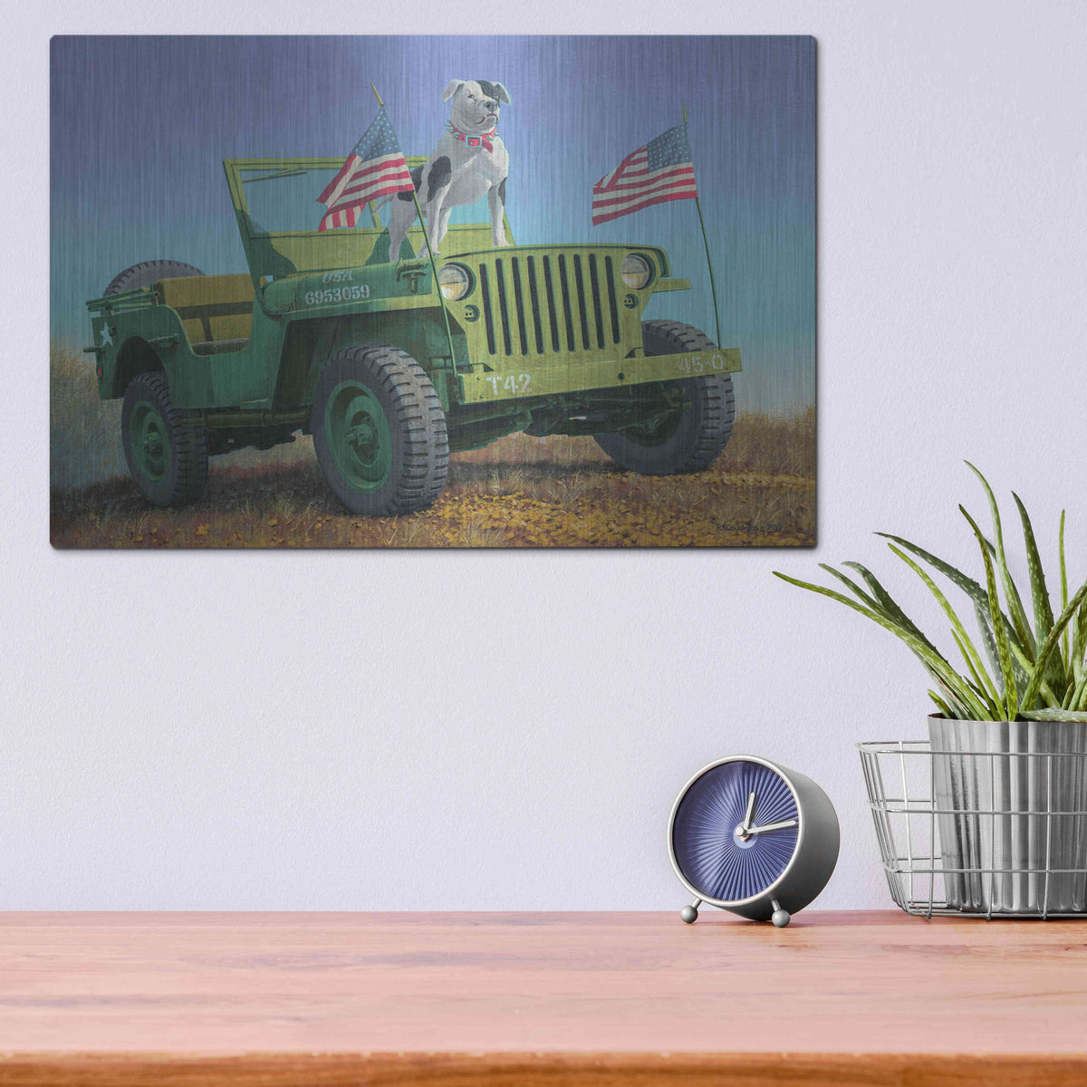 Luxe Metal Art 'The Veteran' by Richard Courtney, Metal Wall Art,16x12
