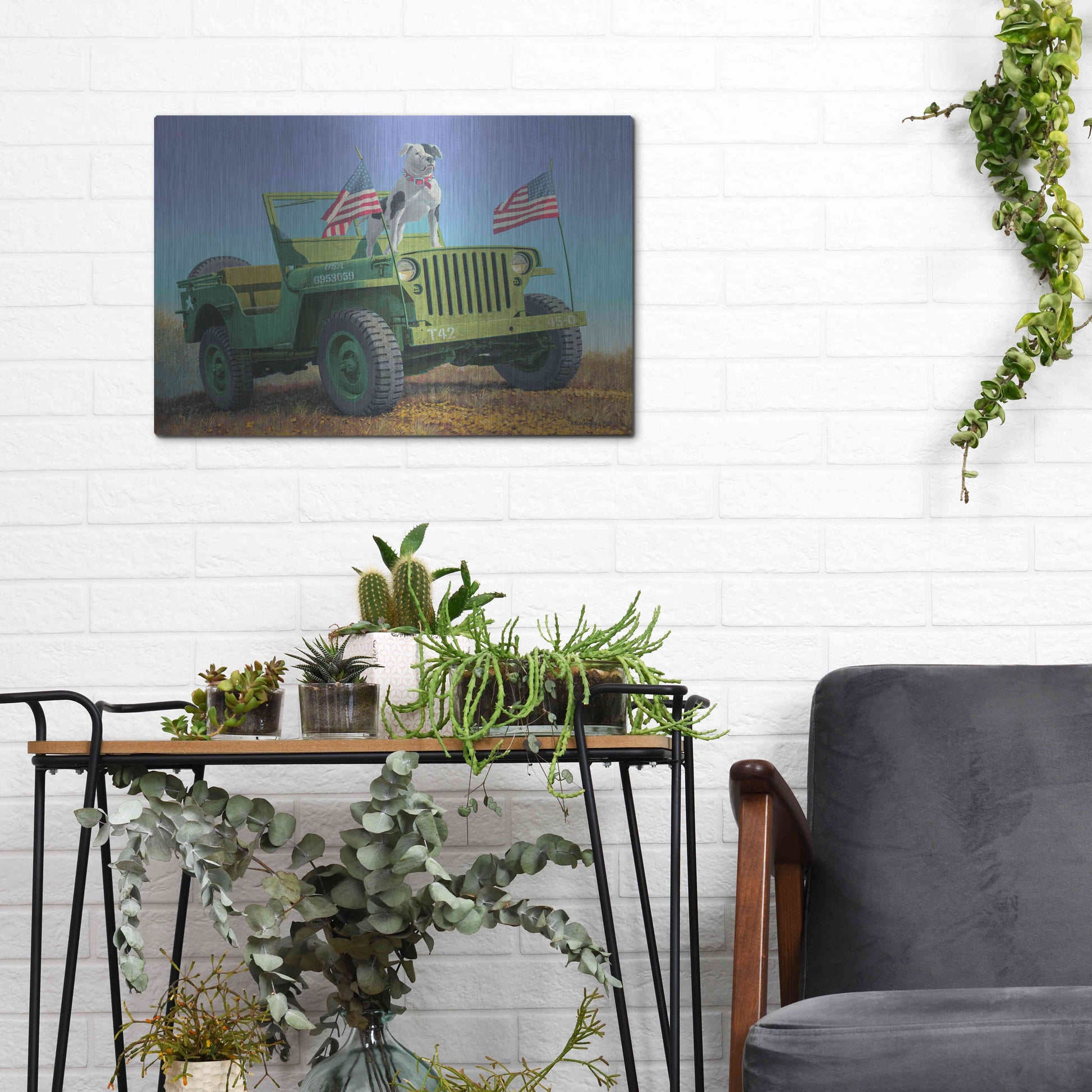 Luxe Metal Art 'The Veteran' by Richard Courtney, Metal Wall Art,16x12