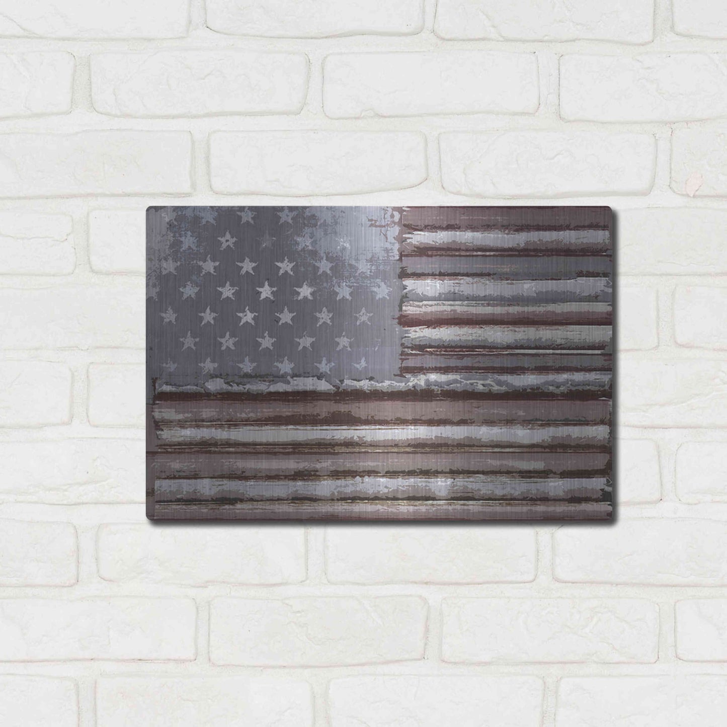 Luxe Metal Art 'Rusty Flag' by Karen Smith, Metal Wall Art,16x12
