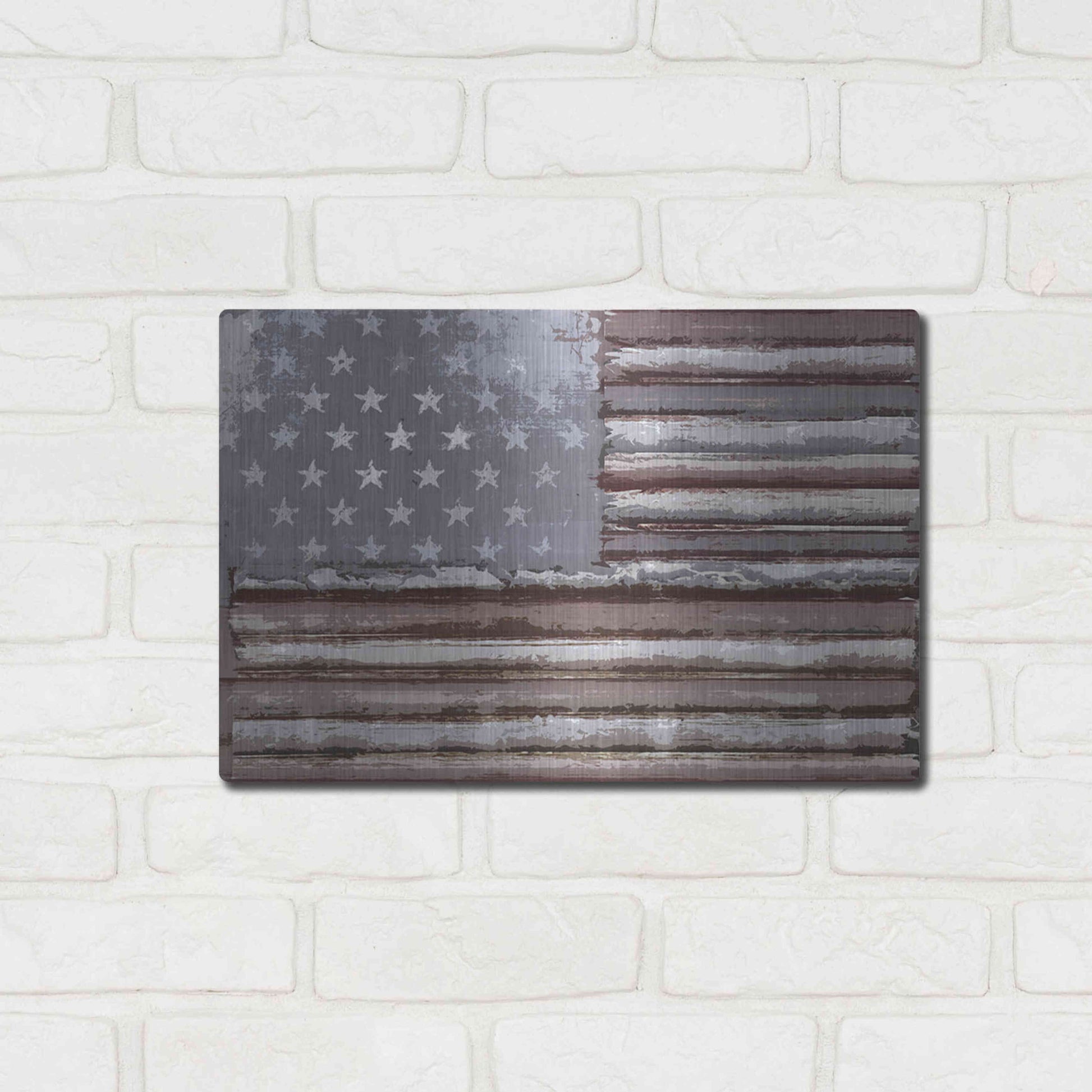 Luxe Metal Art 'Rusty Flag' by Karen Smith, Metal Wall Art,16x12