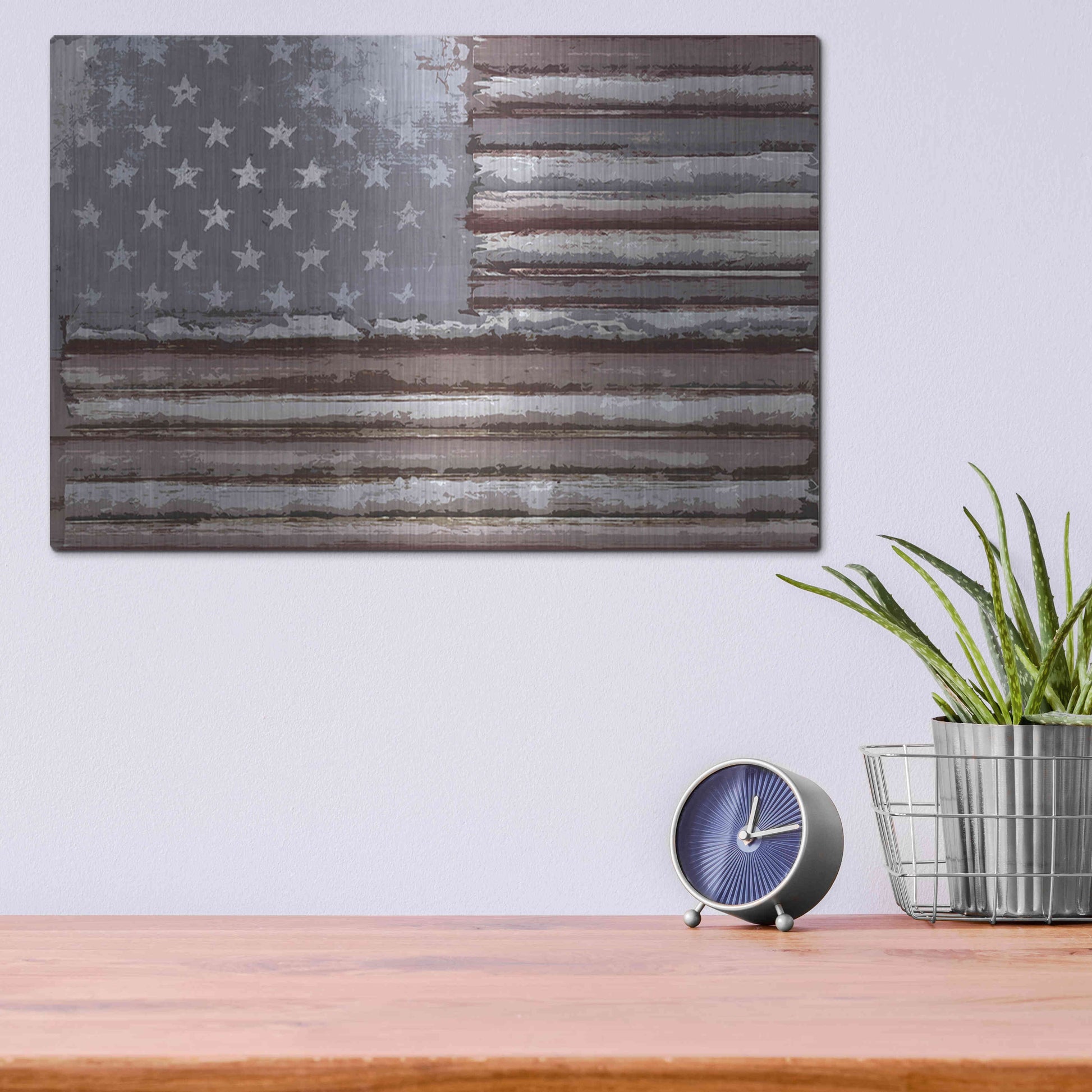 Luxe Metal Art 'Rusty Flag' by Karen Smith, Metal Wall Art,16x12