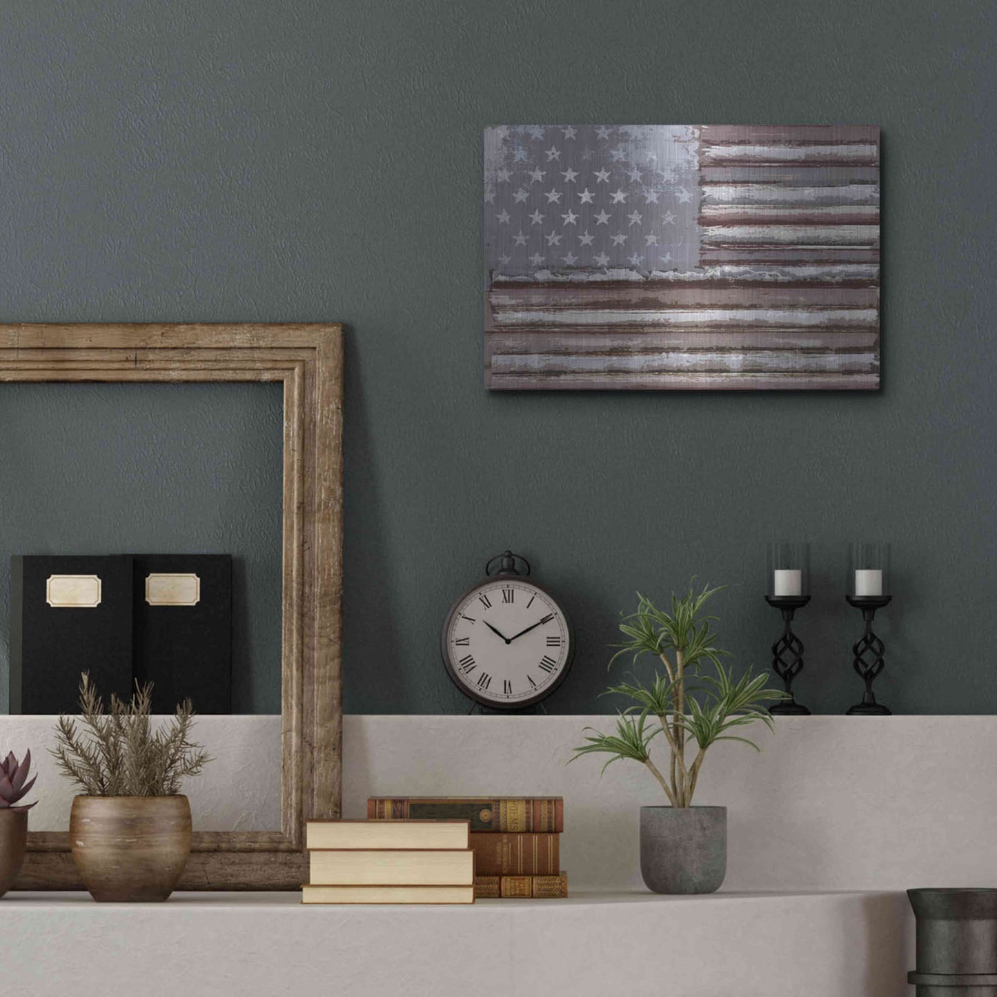 Luxe Metal Art 'Rusty Flag' by Karen Smith, Metal Wall Art,16x12