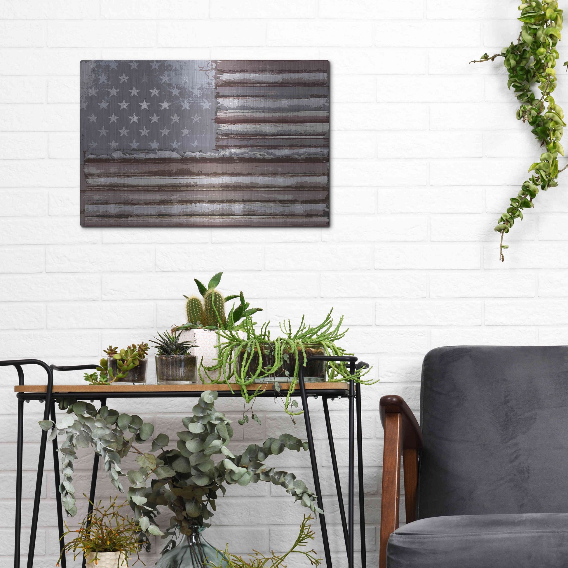 Luxe Metal Art 'Rusty Flag' by Karen Smith, Metal Wall Art,16x12