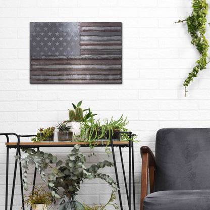 Luxe Metal Art 'Rusty Flag' by Karen Smith, Metal Wall Art,16x12