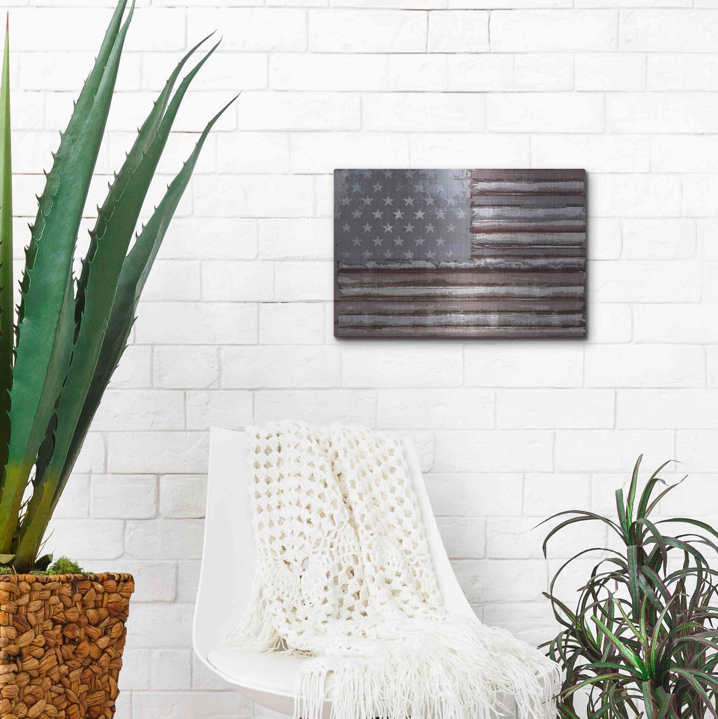 Luxe Metal Art 'Rusty Flag' by Karen Smith, Metal Wall Art,16x12