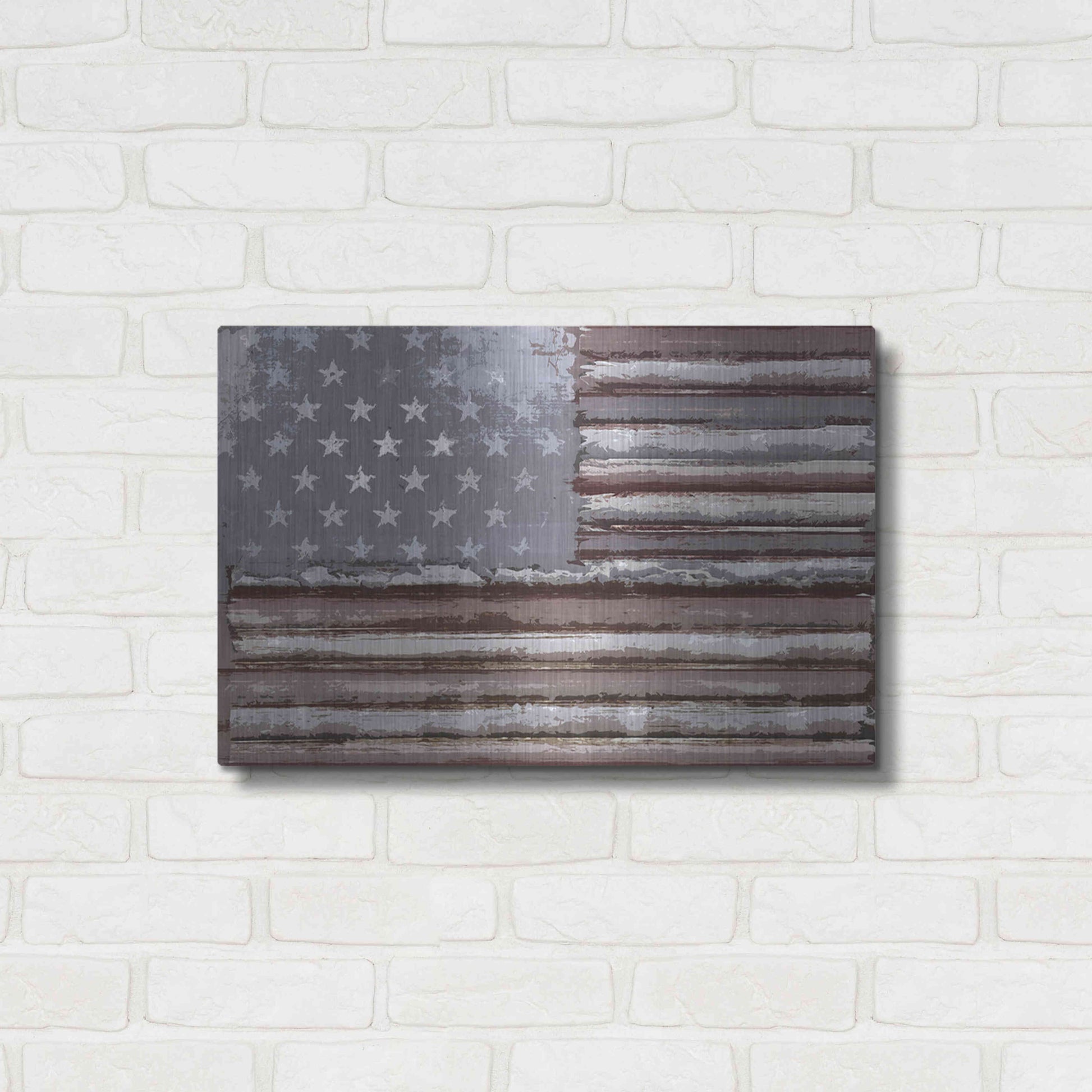 Luxe Metal Art 'Rusty Flag' by Karen Smith, Metal Wall Art,24x16