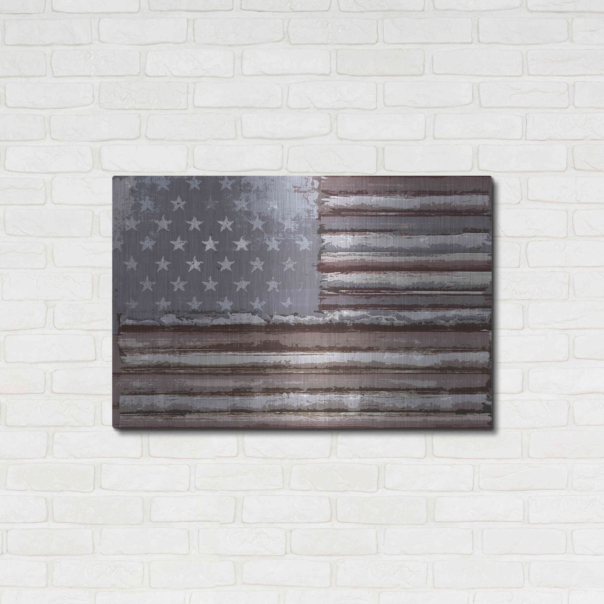 Luxe Metal Art 'Rusty Flag' by Karen Smith, Metal Wall Art,36x24