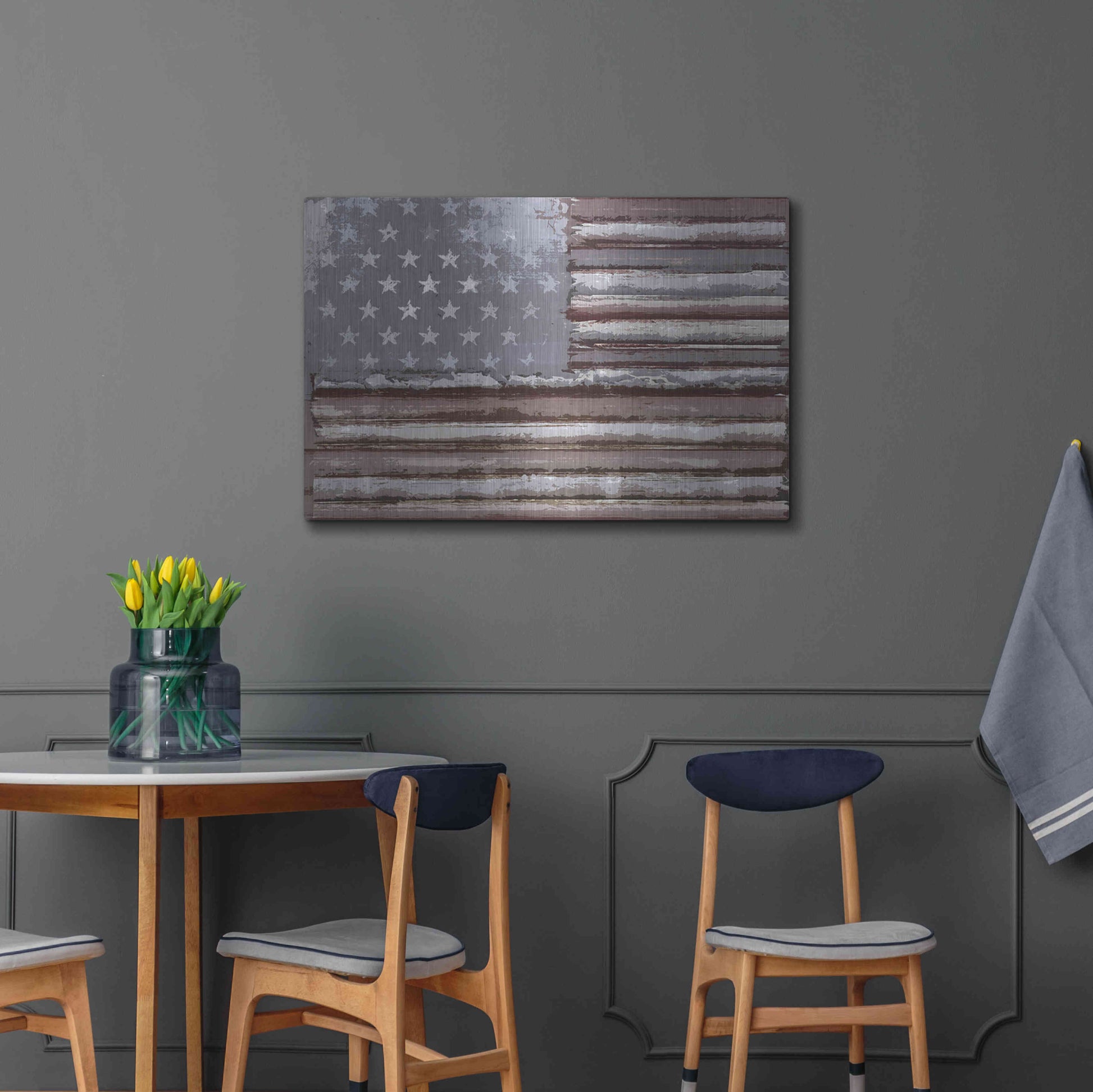 Luxe Metal Art 'Rusty Flag' by Karen Smith, Metal Wall Art,36x24
