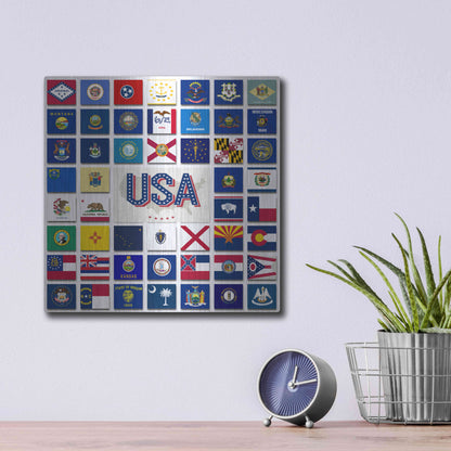 Luxe Metal Art 'USA' by Irena Orlov, Metal Wall Art,12x12