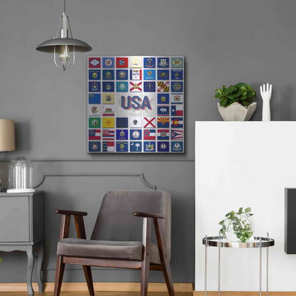 Luxe Metal Art 'USA' by Irena Orlov, Metal Wall Art,24x24